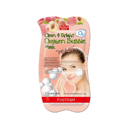 PUREDERM Clean&Bright Oxygen Bubble Mask - Peach